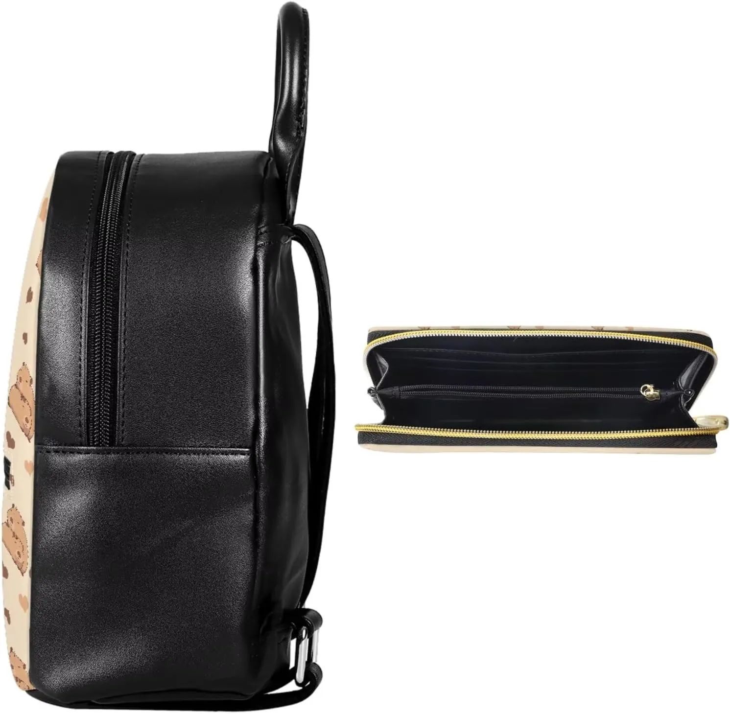 JoyLamoria Backpack Coin Purse Travel Backpack Wallet Messenger Bag Crossbody Bag Zipper Closure,Capybara