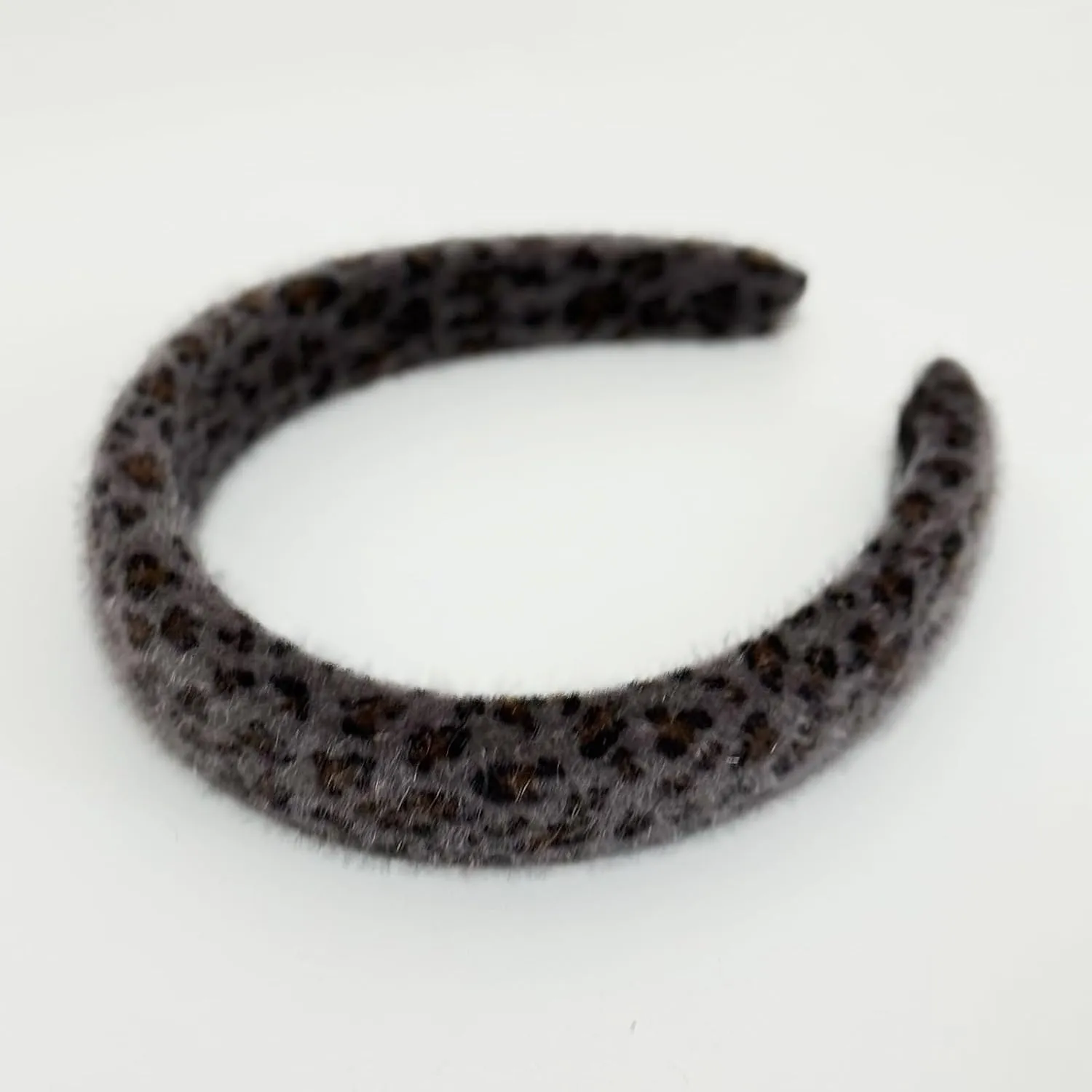 Jseng 2Packs Knotted Headbands for Women - Leopard Velvet Padded Headbands- Wide Headbands Thick Hair Bands for Stylish Comfortable Hair Accessory