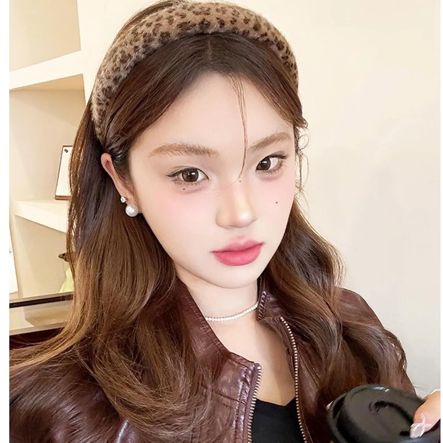 Jseng 2Packs Knotted Headbands for Women - Leopard Velvet Padded Headbands- Wide Headbands Thick Hair Bands for Stylish Comfortable Hair Accessory