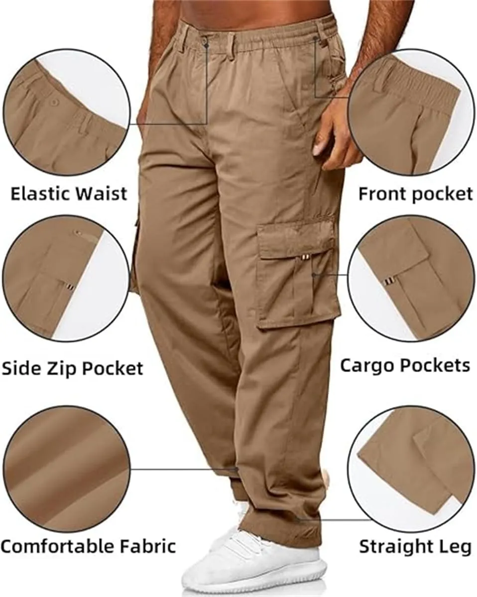 Julidostore Stretchmotions - Super Stretch Ice-Silk Comfort Cargo Pants, Multi Pockets Outdoor Hiking Work Sweatpants