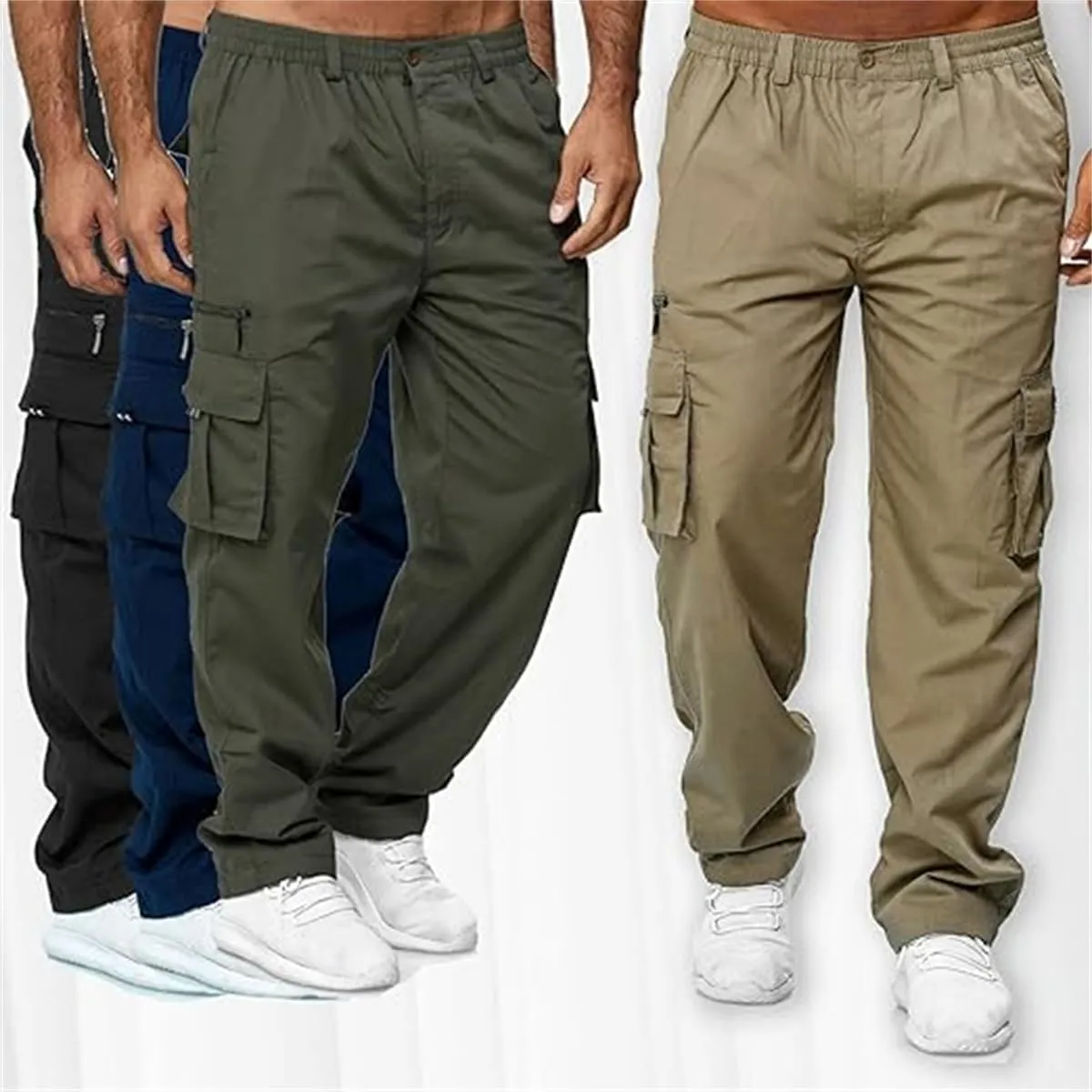 Julidostore Stretchmotions - Super Stretch Ice-Silk Comfort Cargo Pants, Multi Pockets Outdoor Hiking Work Sweatpants