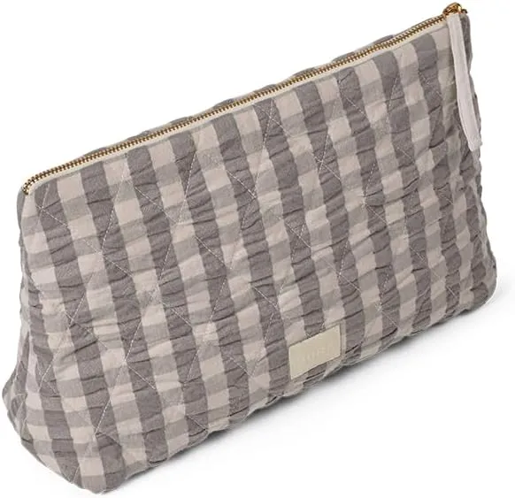 Juna Baek&Bolge Series Karla Toiletry Bag, Grey/Birch, Height 8" Width 12" Depth 4"