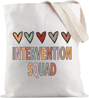 JXGZSO Early Intervention Shopping Bag Intervention Squad Tote Bag Intervention Teacher Gift Intervention Specialist Gift