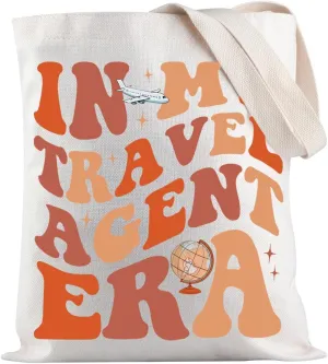 JXGZSO Funny Travel Agency Shopping Bag In My Travel Agent Era Tote Bag Trip Advisor Gift Vacation Agent Gift