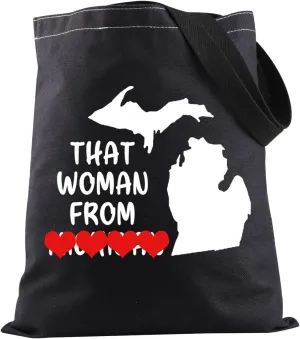 JXGZSO That Woman From Mi Tote Bag Political Merchandise Social Justice Gift Equal Rights Gift Woman Power Merch
