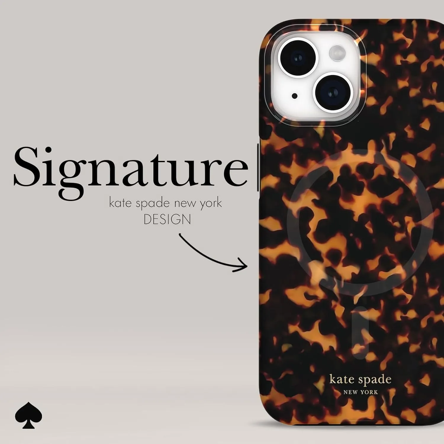 kate spade new york iPhone 15 Case / 14 / 13, Compatible with MagSafe - Tortoiseshell