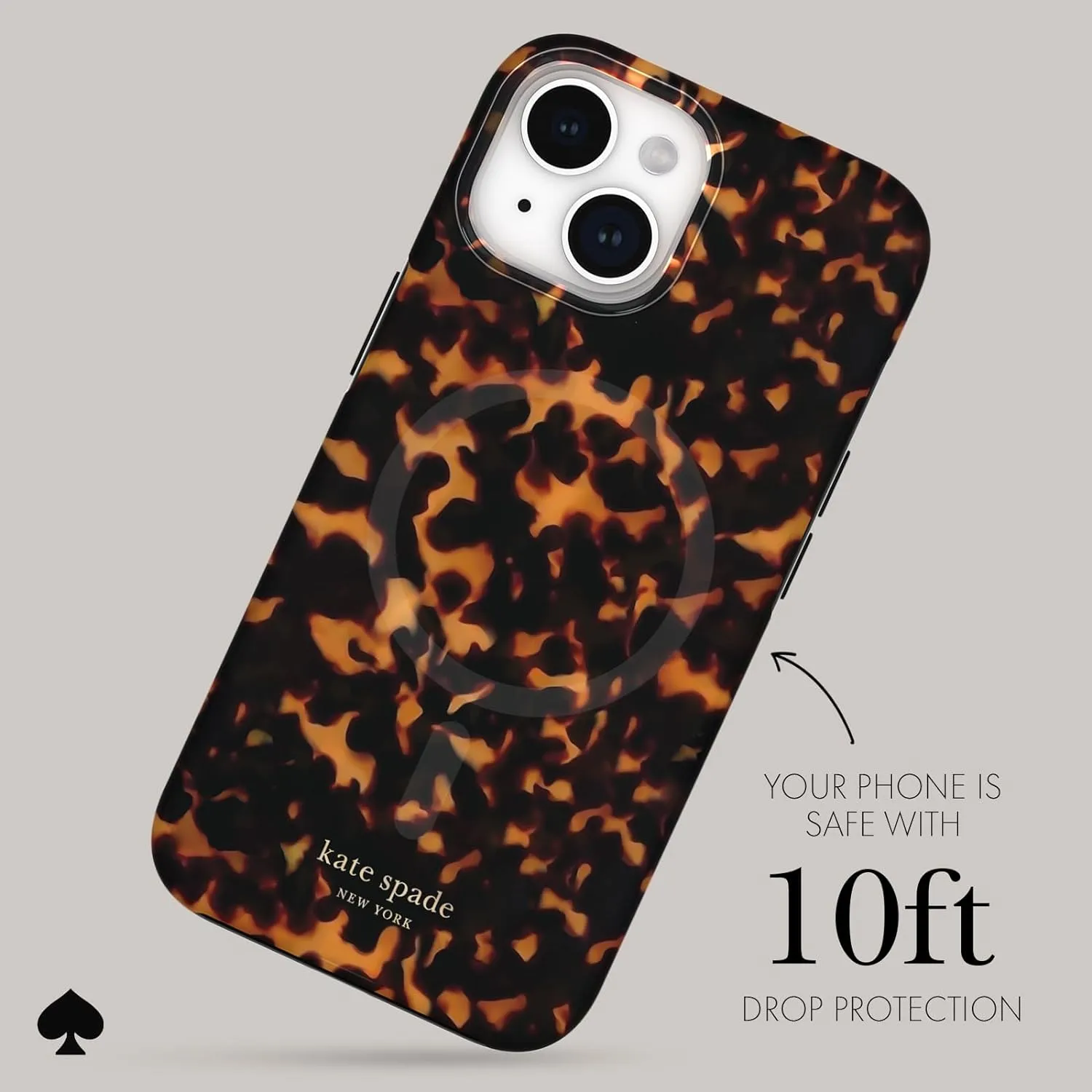 kate spade new york iPhone 15 Case / 14 / 13, Compatible with MagSafe - Tortoiseshell