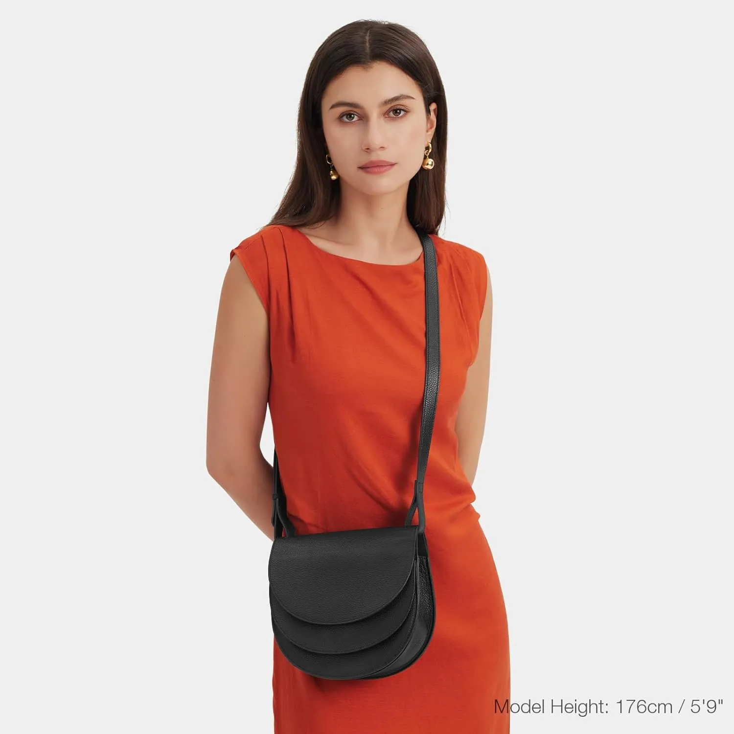 Kattee Leather Crossbody Bags for Women Purse, Small Travel Cross Body Shoulder Bags Purses for Women Trendy Designer Handbag