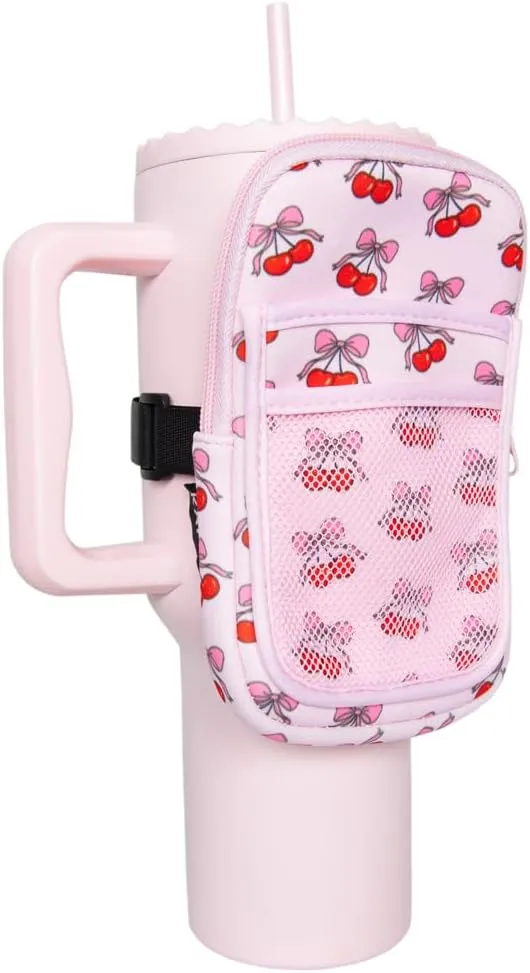 KATYDID Tumbler Zipper Pouch and Phone Holder with 3 Pockets - Compact Water Bottle Pouch for Wallet, Keys, and Phone - Premium Tumbler Accessories