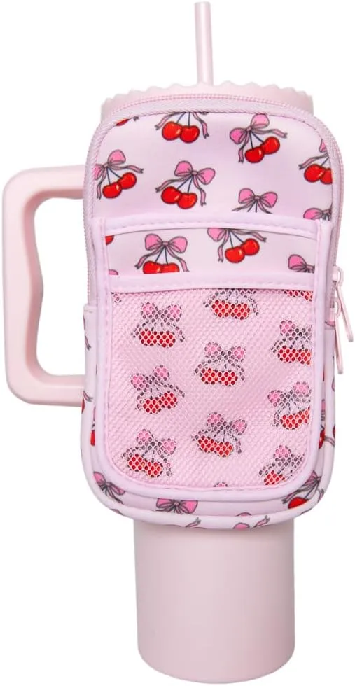 KATYDID Tumbler Zipper Pouch and Phone Holder with 3 Pockets - Compact Water Bottle Pouch for Wallet, Keys, and Phone - Premium Tumbler Accessories