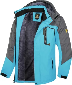 Keevoom Mens Winter Jackets Ski Snow Coats Warm Waterproof Hooded Raincoats Snowboarding Windproof Lined Windbreaker