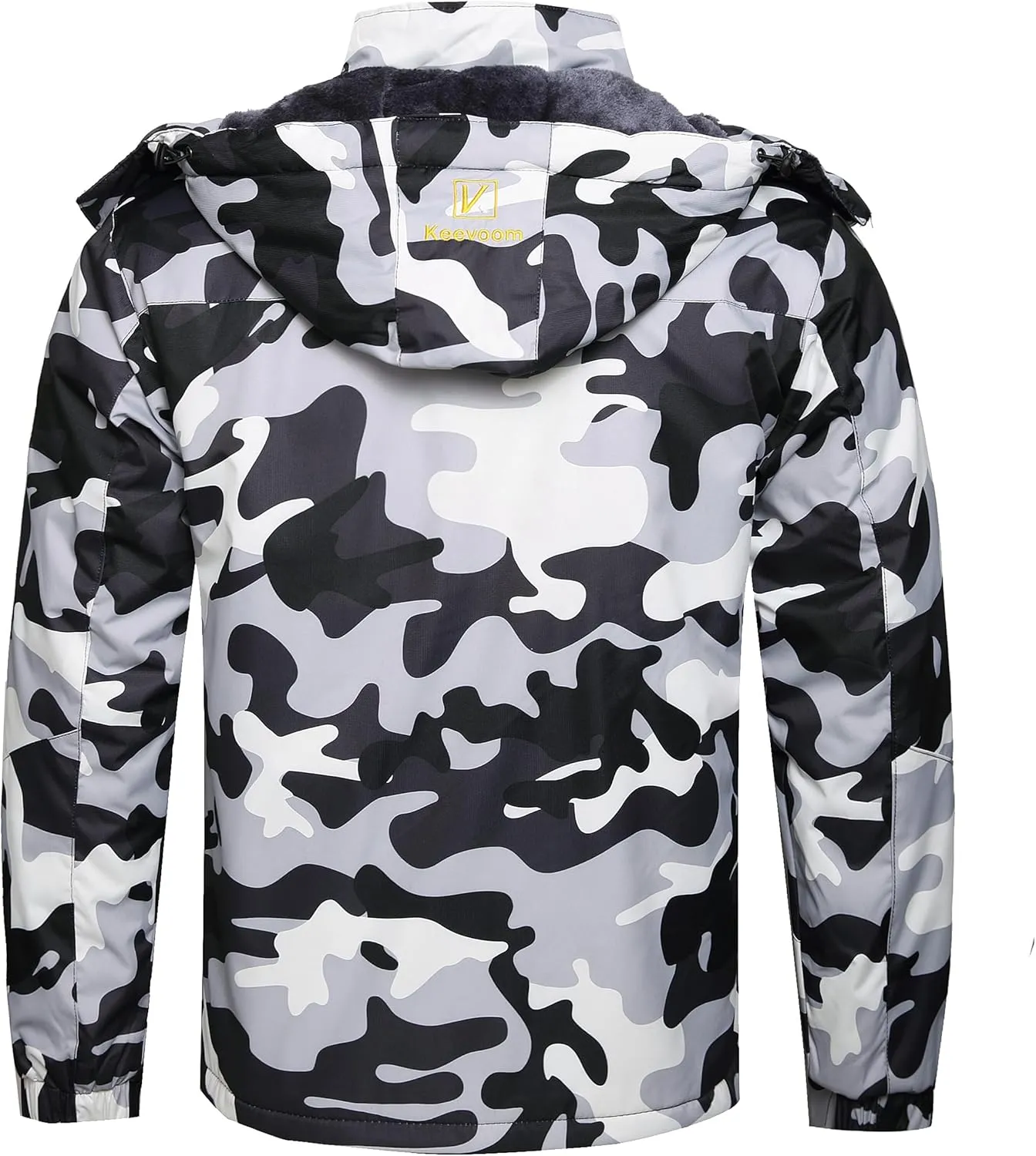 Keevoom Mens Winter Jackets Ski Snow Coats Warm Waterproof Hooded Raincoats Snowboarding Windproof Lined Windbreaker