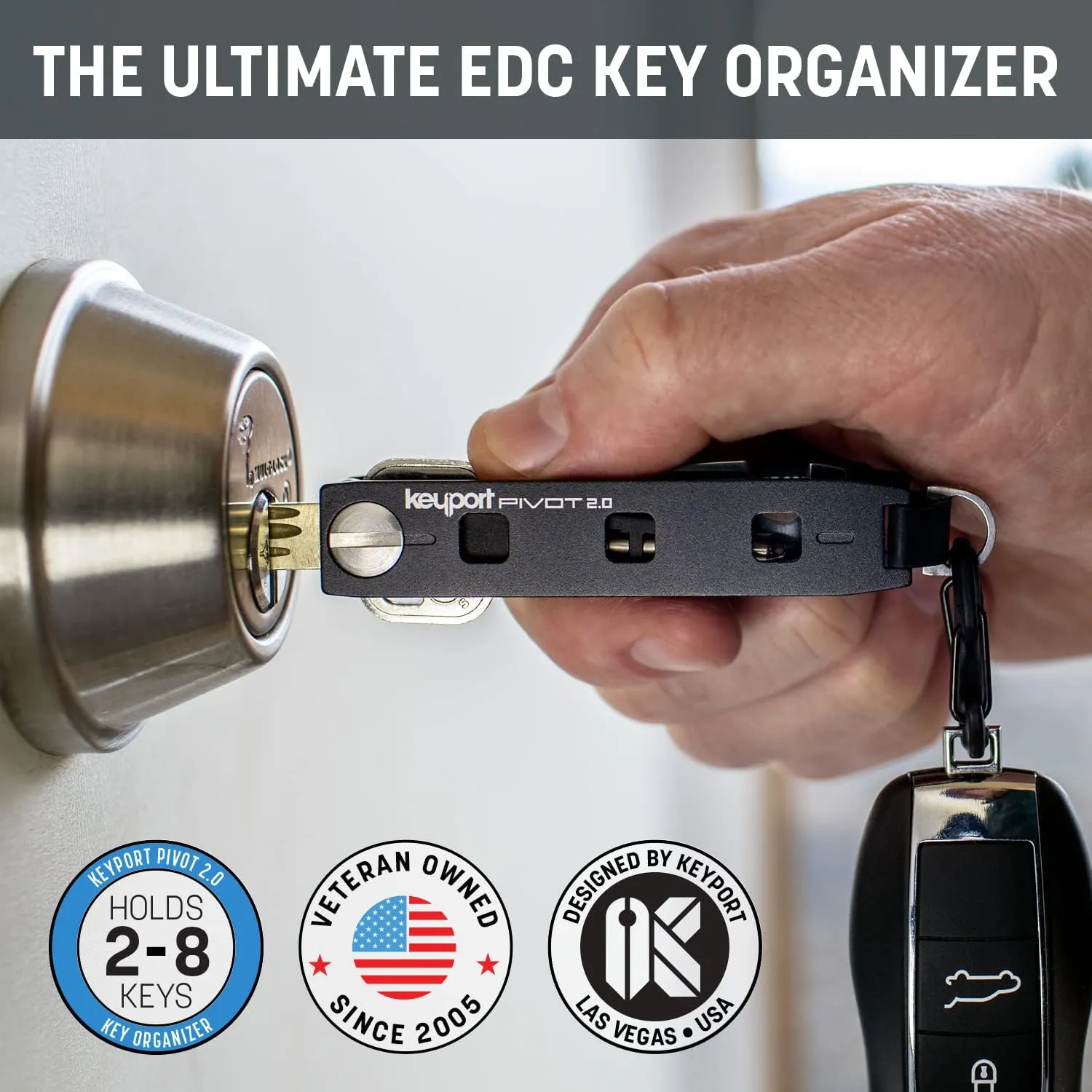 Keyport Pivot 2.0 - Premium Key Organizer   EDC Multi-Tool   Lost & Found All-in-ONE