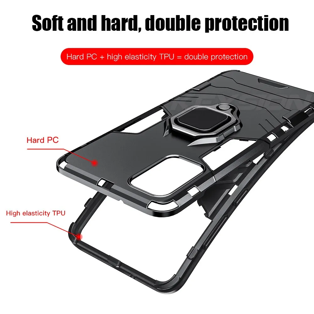 KEYSION Shockproof Armor Case for Samsung Galaxy S20 S20 Plus S20 Ultra Ring Holder Stand Phone Back Cover for Samsung S20  S20