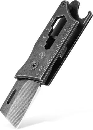 KeyUnity KK18 Box Cutter, EDC Multitool Folding Pocket Knife with Hex Wrench, Bottle Opener, Ruler – Compact 8-in-1 Utility Knife for Everyday Carry, Outdoor, Emergency, and Work Use