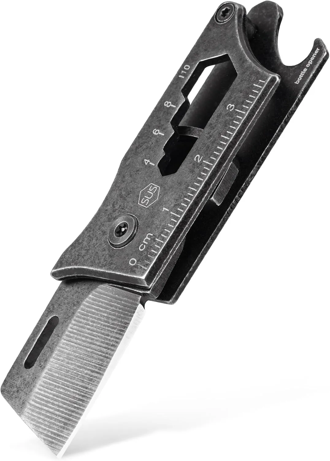 KeyUnity KK18 Box Cutter, EDC Multitool Folding Pocket Knife with Hex Wrench, Bottle Opener, Ruler – Compact 8-in-1 Utility Knife for Everyday Carry, Outdoor, Emergency, and Work Use