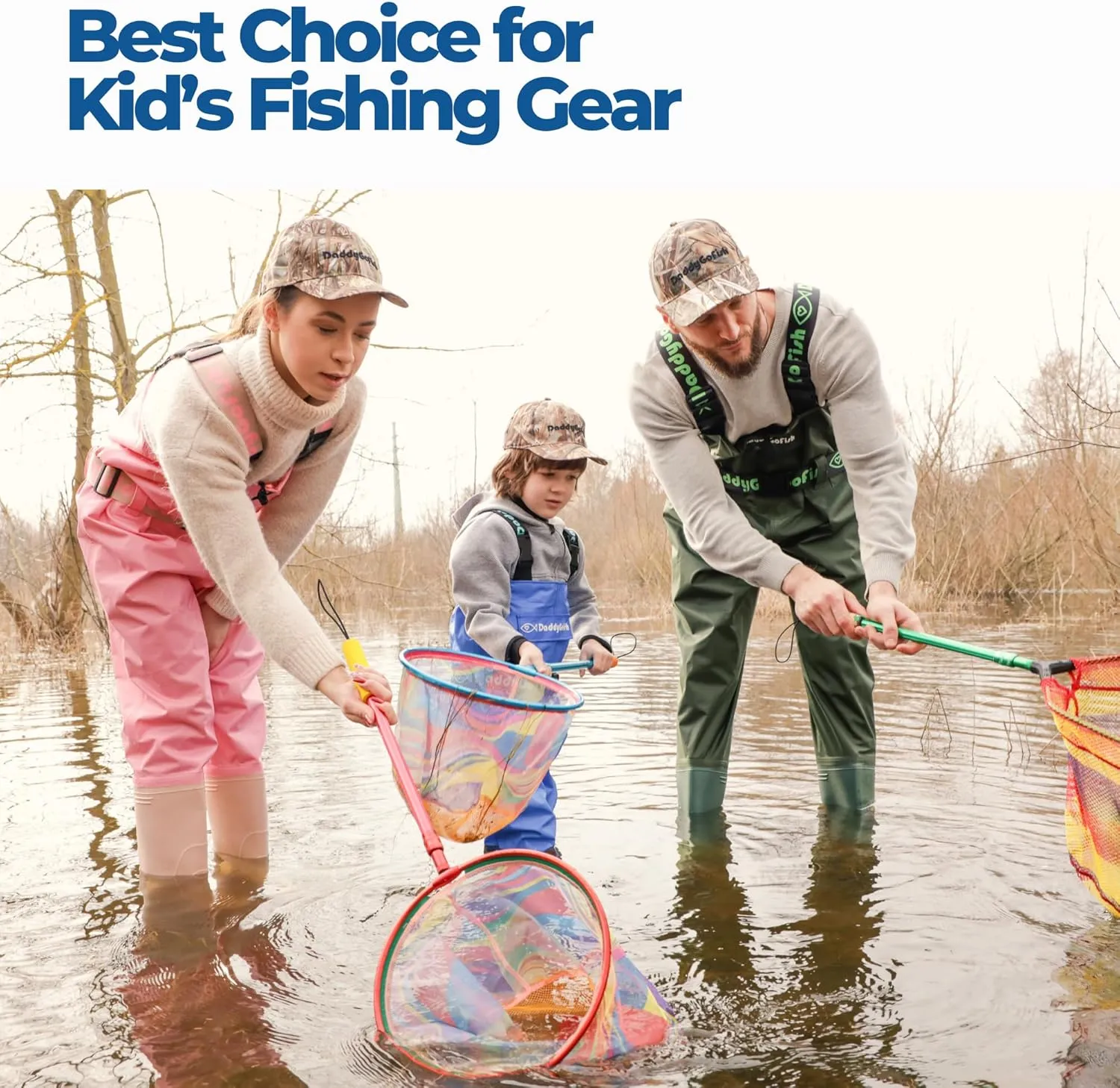 Kids Fishing Net - Extendable Telescopic Landing Net for Boy Girl Children Catching Small Fish Crab Shrimp Minnow Dragonfly Beach Pier Lake River Ocean