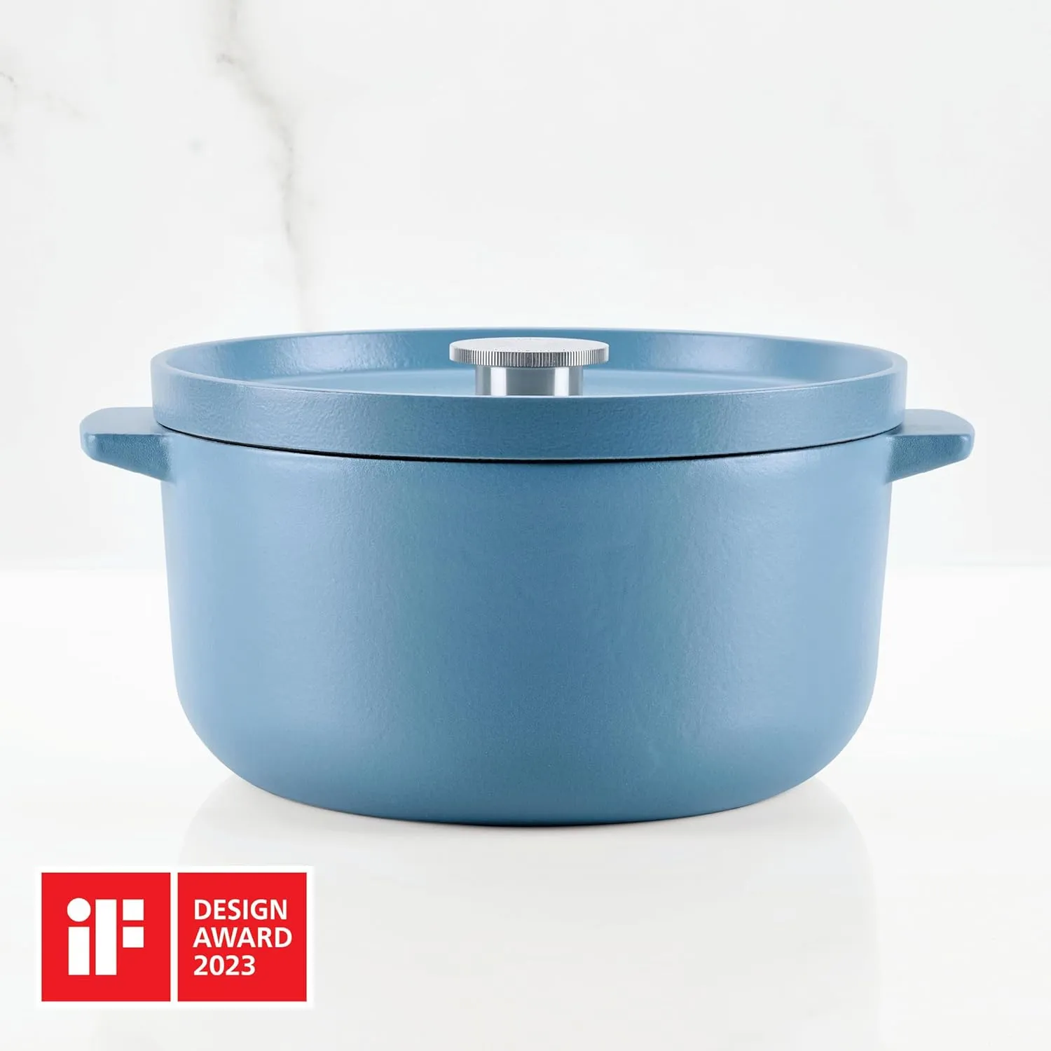 KitchenAid Enameled Cast Iron Dutch Oven/Casserole, 6 Quart, Blue Velvet