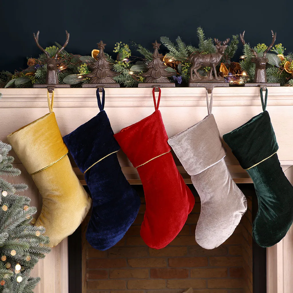 Knightsbridge Silver Grey Velvet Christmas Stocking