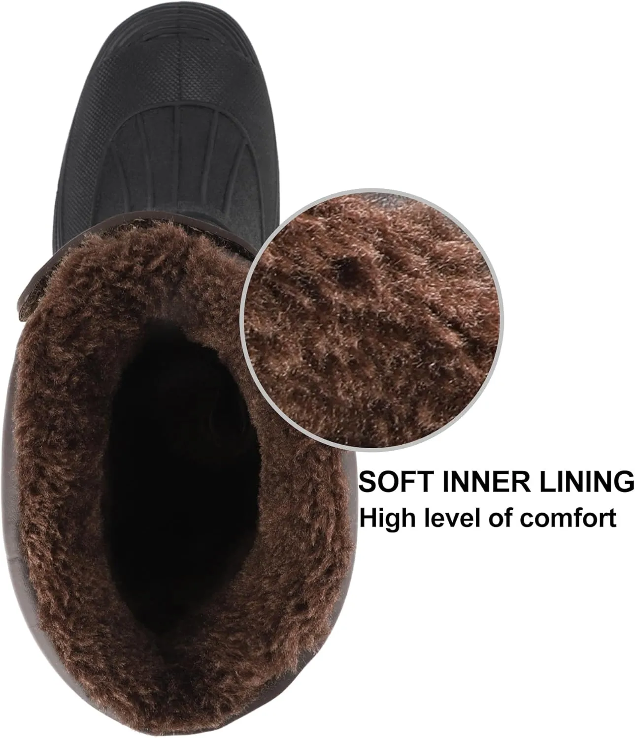 Knixmax Men's Winter Boots Waterproof Snow Shoes Mid Calf Insulated Booties Warm Outdoor Hiking Walking Skiing Boots No Lace Mens Boots With Zipper Size 8-14