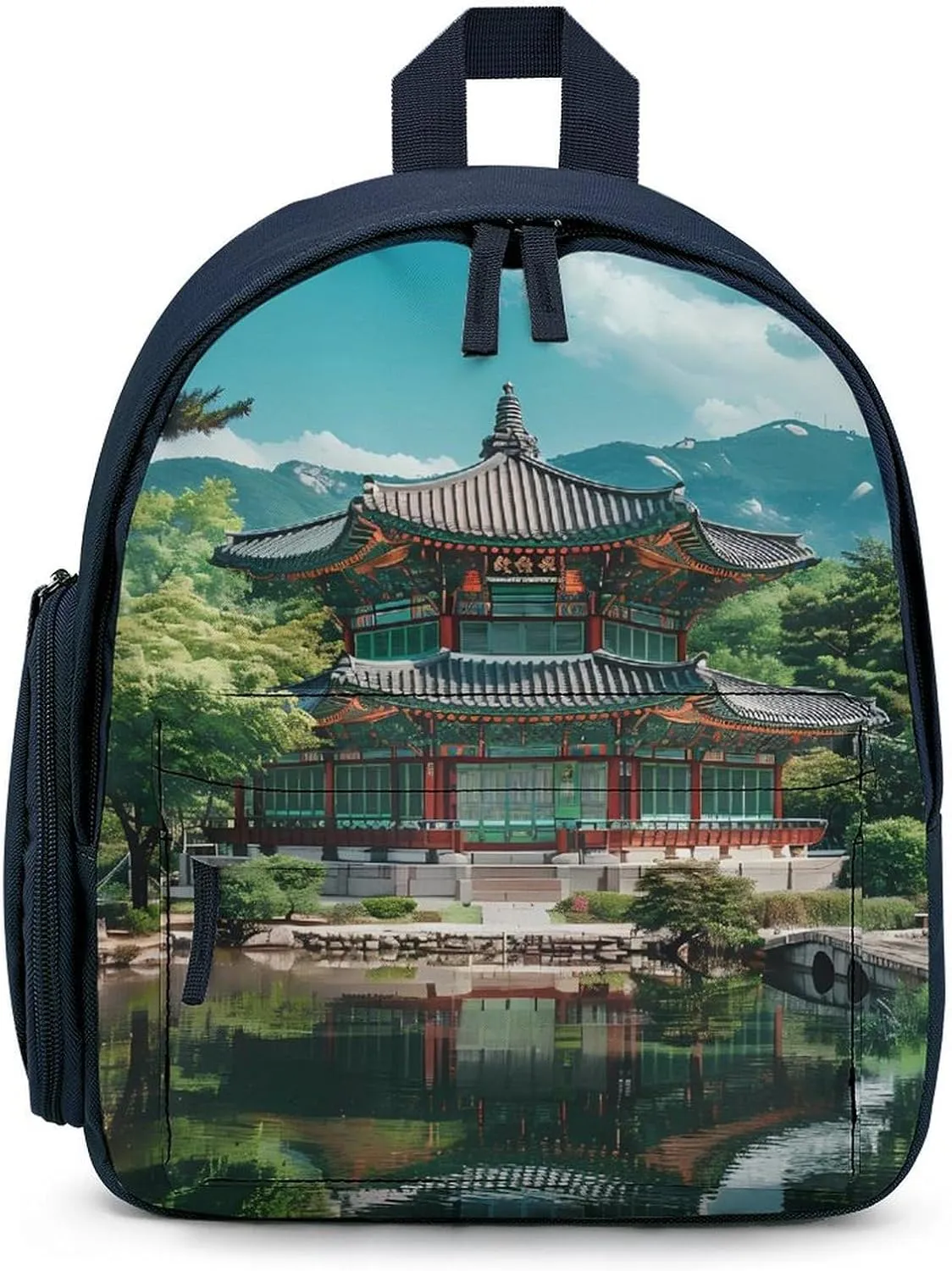 Korean Architecture Palace of Koreas Laptop Backpack 12.6 Inch Lightweight Travel Daypack Bookbag Blue-style