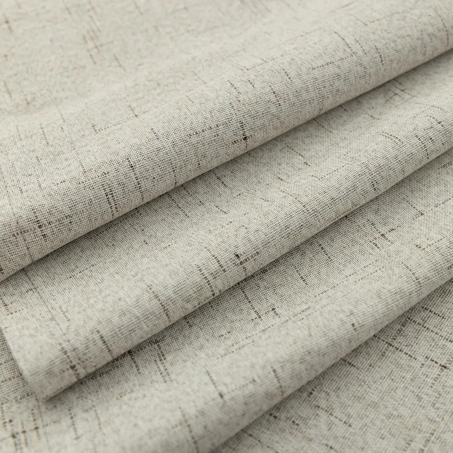 KOUFALL Rustic Country Curtains for Living Room,Greige Dark Beige Blackout Faux Flax Linen Look Burlap Curtains Farmhouse for Bedroom 84 Inches Long