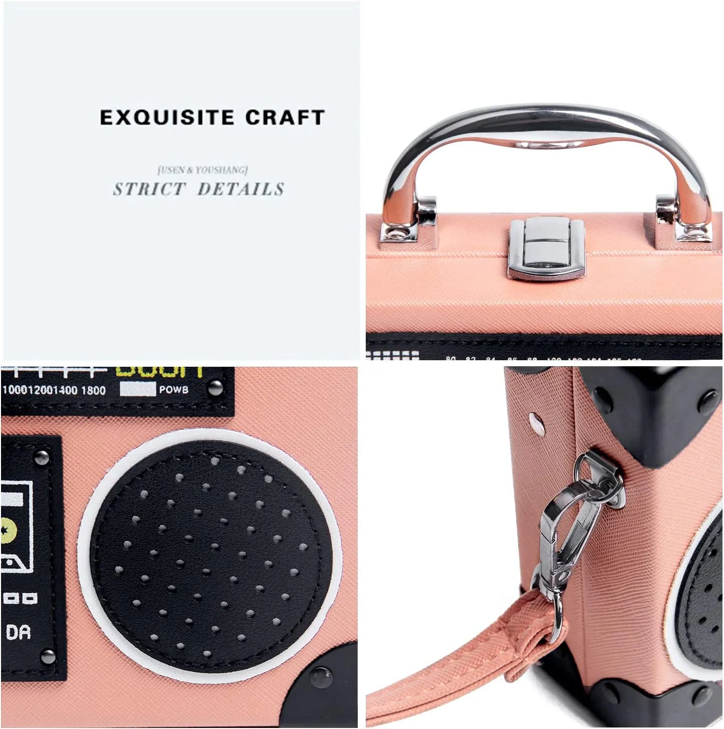 KUANG! Women Retro Radio Shaped Clutch Hundred Dollar Bill Box Shoulder Bag Elegant Evening Crossbody Handbag