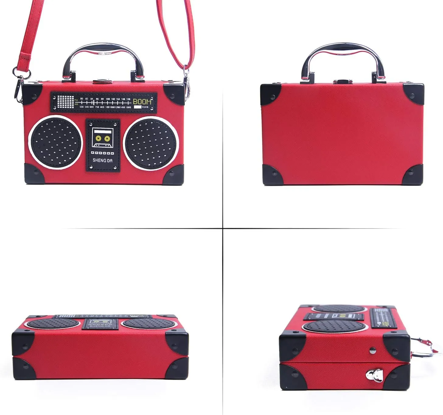 KUANG! Women Retro Radio Shaped Clutch Hundred Dollar Bill Box Shoulder Bag Elegant Evening Crossbody Handbag