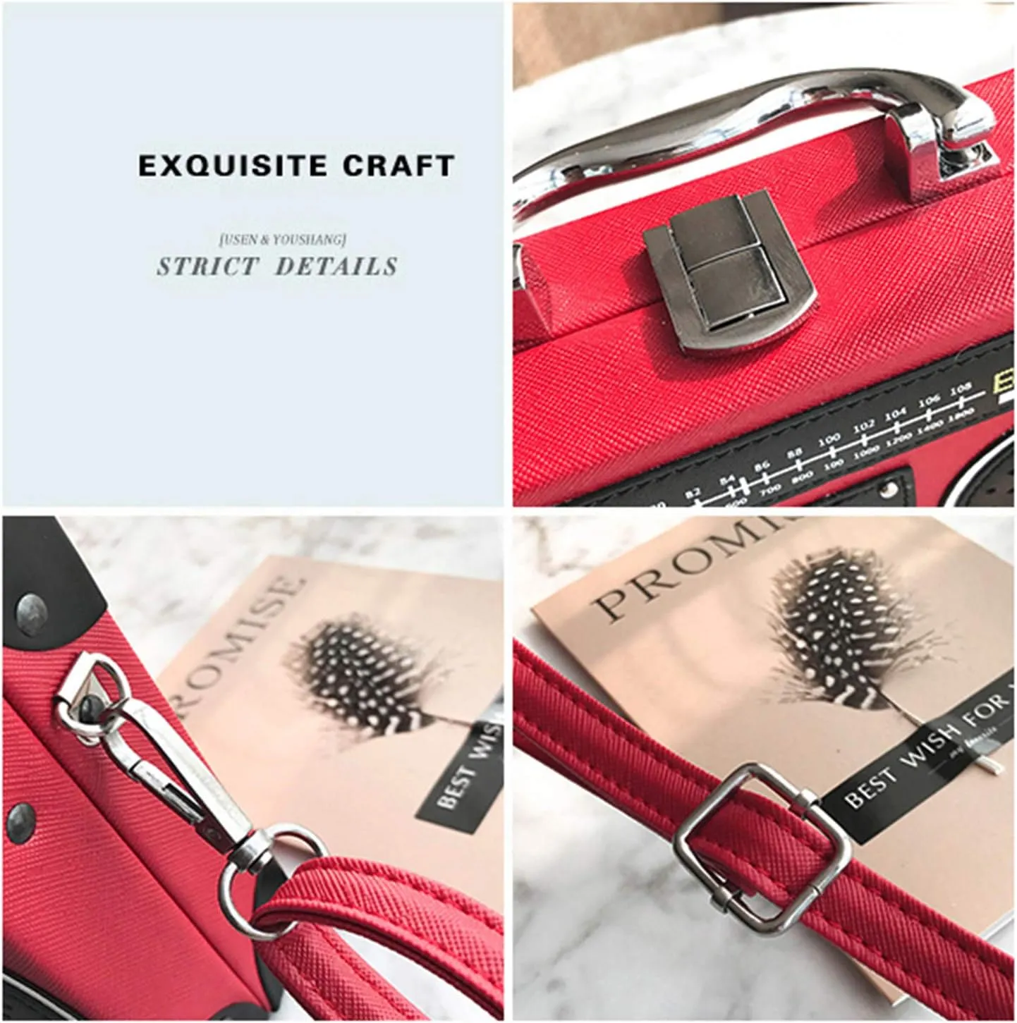KUANG! Women Retro Radio Shaped Clutch Hundred Dollar Bill Box Shoulder Bag Elegant Evening Crossbody Handbag