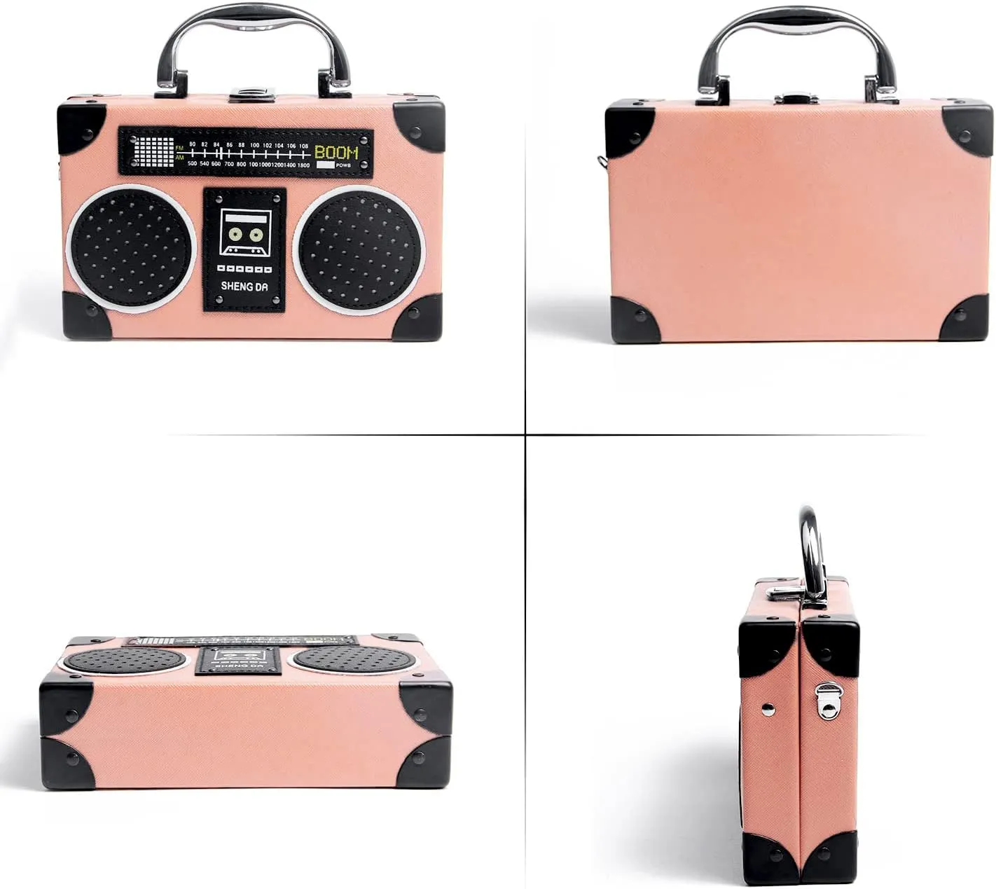 KUANG! Women Retro Radio Shaped Clutch Hundred Dollar Bill Box Shoulder Bag Elegant Evening Crossbody Handbag