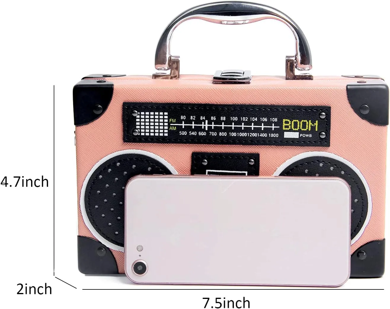 KUANG! Women Retro Radio Shaped Clutch Hundred Dollar Bill Box Shoulder Bag Elegant Evening Crossbody Handbag