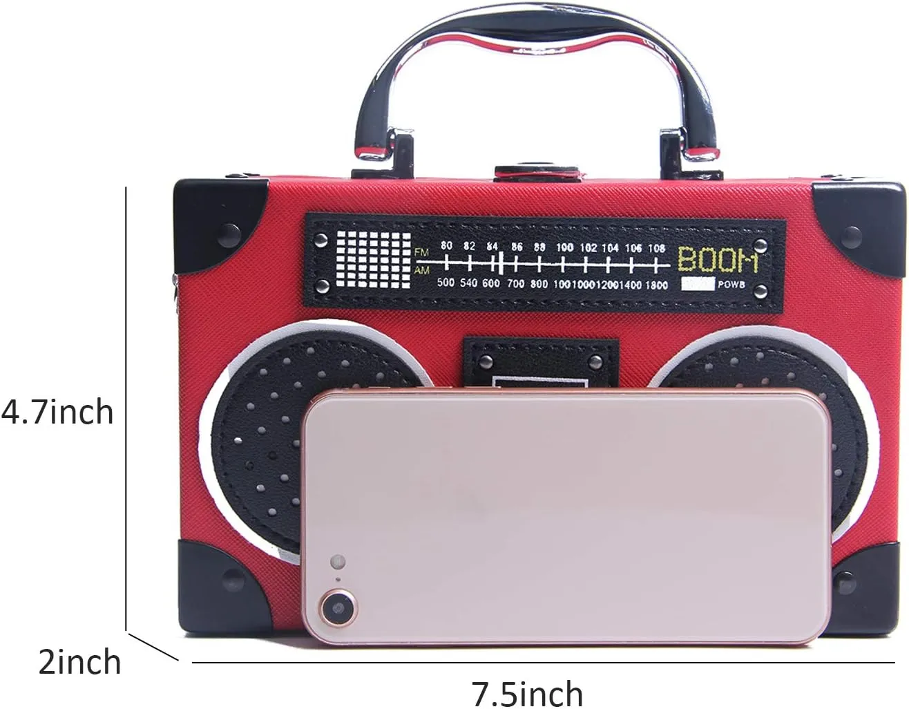 KUANG! Women Retro Radio Shaped Clutch Hundred Dollar Bill Box Shoulder Bag Elegant Evening Crossbody Handbag