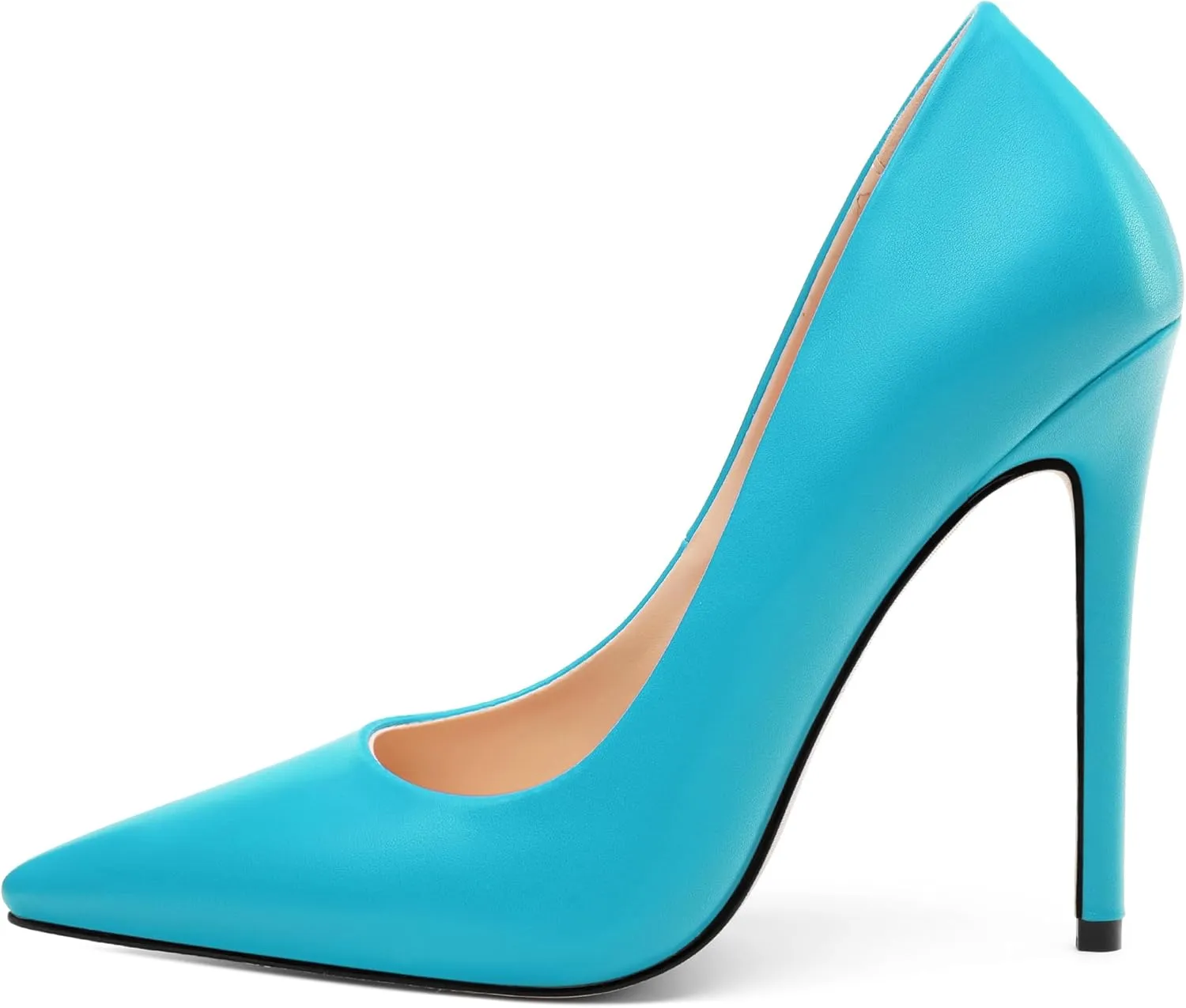 KUOARN Heels for Women Stiletto High Heel Pointed Closed Toe 4.7 Inch Slip on Pumps Sexy Dating Party Evening Dress Shoes