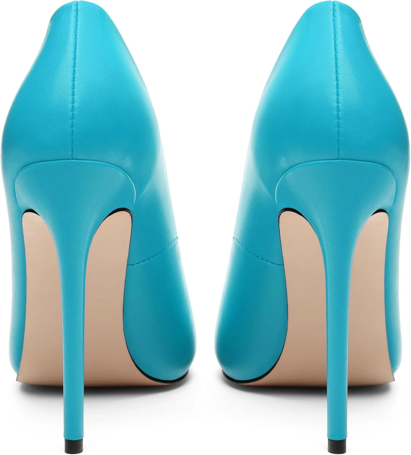 KUOARN Heels for Women Stiletto High Heel Pointed Closed Toe 4.7 Inch Slip on Pumps Sexy Dating Party Evening Dress Shoes