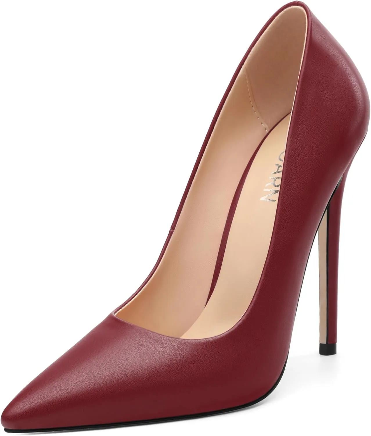KUOARN Heels for Women Stiletto High Heel Pointed Closed Toe 4.7 Inch Slip on Pumps Sexy Dating Party Evening Dress Shoes