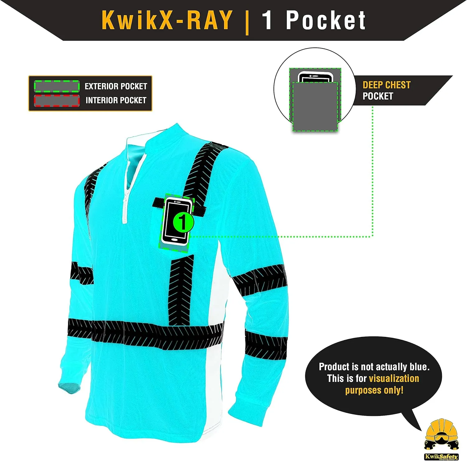 KwikSafety - Charlotte, NC - Premium Long Sleeve Safety Shirts [Crew Neck, Button & Zip Collar] Class 3 ANSI Tested OSHA