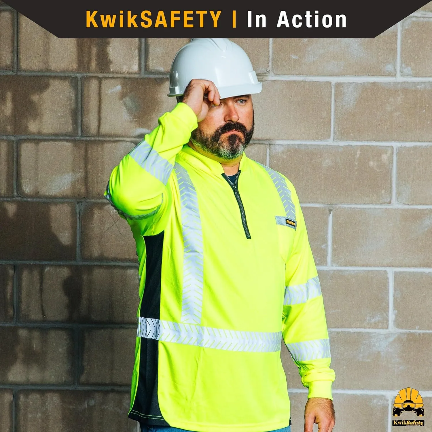 KwikSafety - Charlotte, NC - Premium Long Sleeve Safety Shirts [Crew Neck, Button & Zip Collar] Class 3 ANSI Tested OSHA