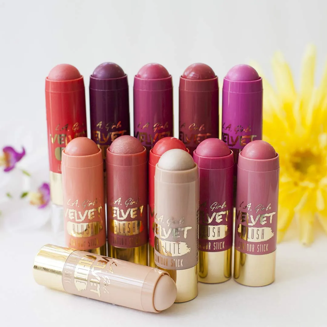 L.A. Girl Velvet Contour Sticks, Blush My Bae, 0.2 Ounce (Pack of 6)