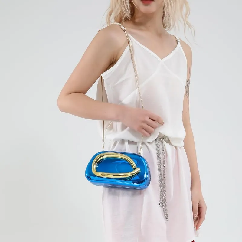 Ladies All-Match Shoulder Bag with Chain Versatile Sling Bag Buckle Elegant Evening Bag Shopping Travel Party Phone