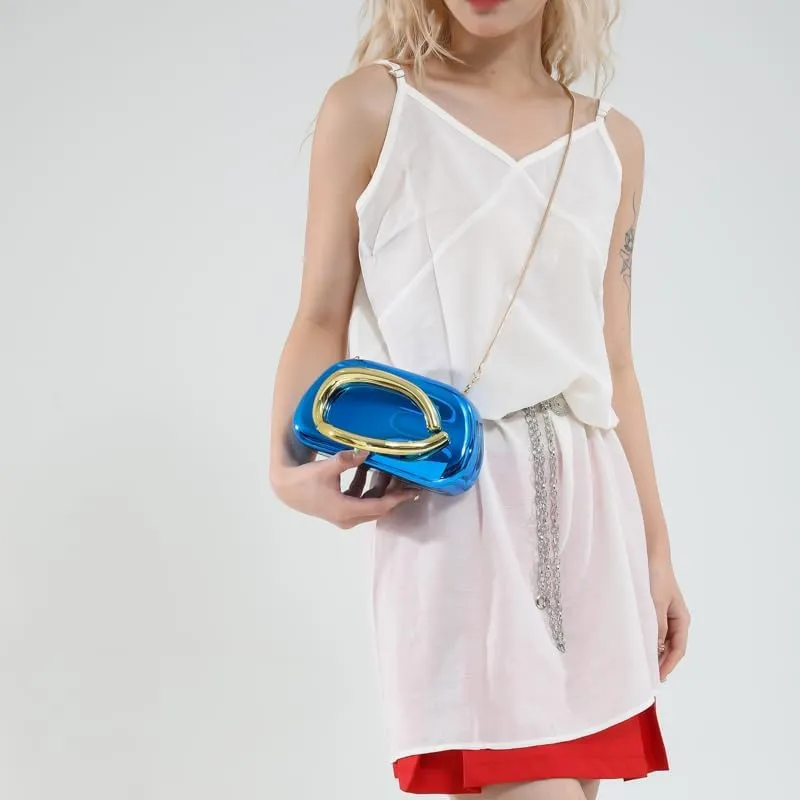 Ladies All-Match Shoulder Bag with Chain Versatile Sling Bag Buckle Elegant Evening Bag Shopping Travel Party Phone