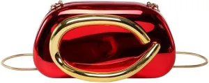Ladies All-Match Shoulder Bag with Chain Versatile Sling Bag Buckle Elegant Evening Bag Shopping Travel Party Phone