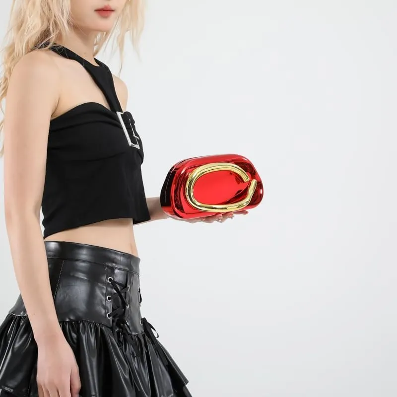 Ladies All-Match Shoulder Bag with Chain Versatile Sling Bag Buckle Elegant Evening Bag Shopping Travel Party Phone