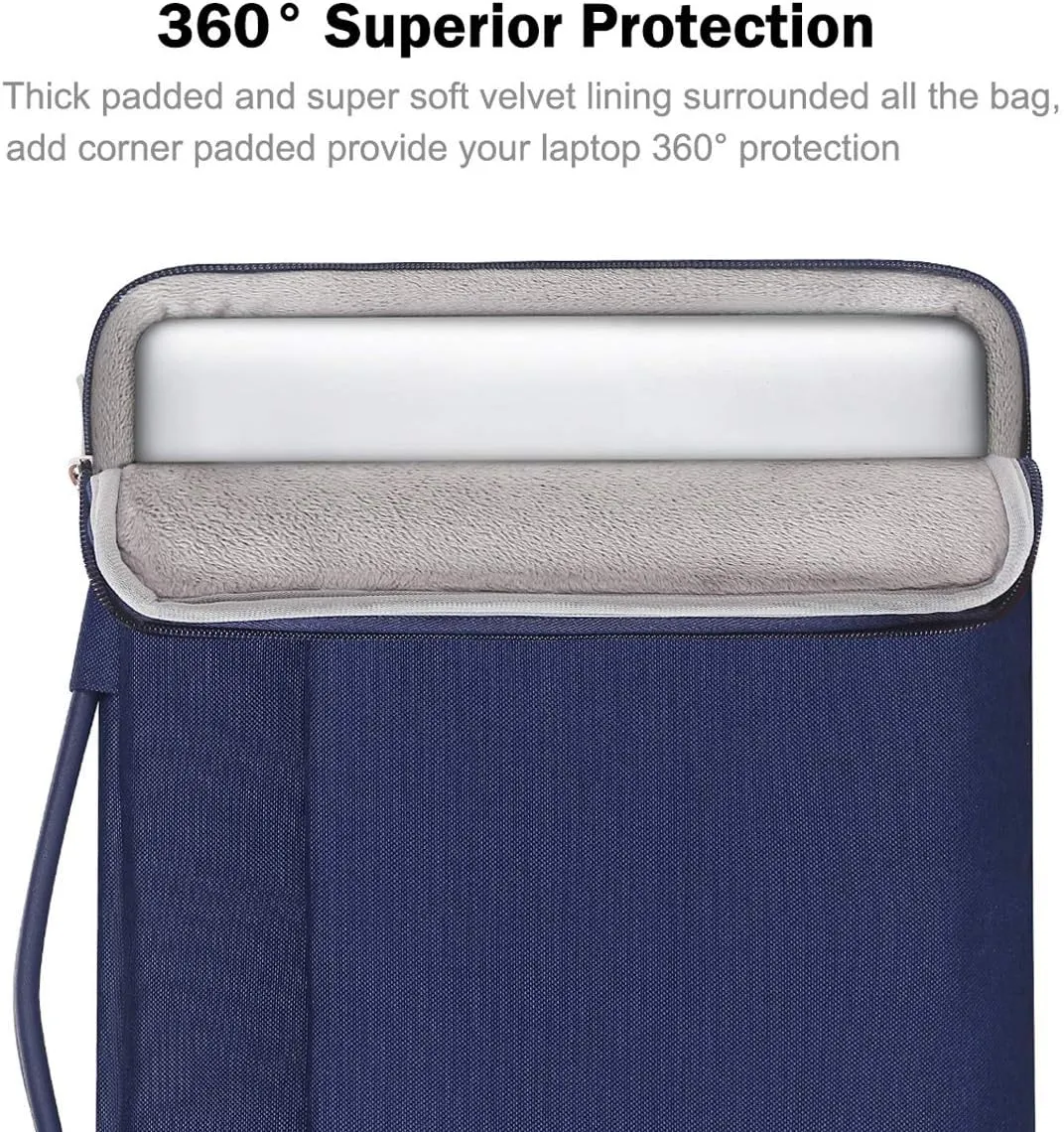 LANDICI Laptop Sleeve Carring Case 15.6 16 Inch,360°Protective Waterproof Computer Cover Bag Compatible with MacBook Air 15,MacBook Pro 15/16 2021,16 Inch Dell Lenovo HP Acer Samsung Notebook,Blue