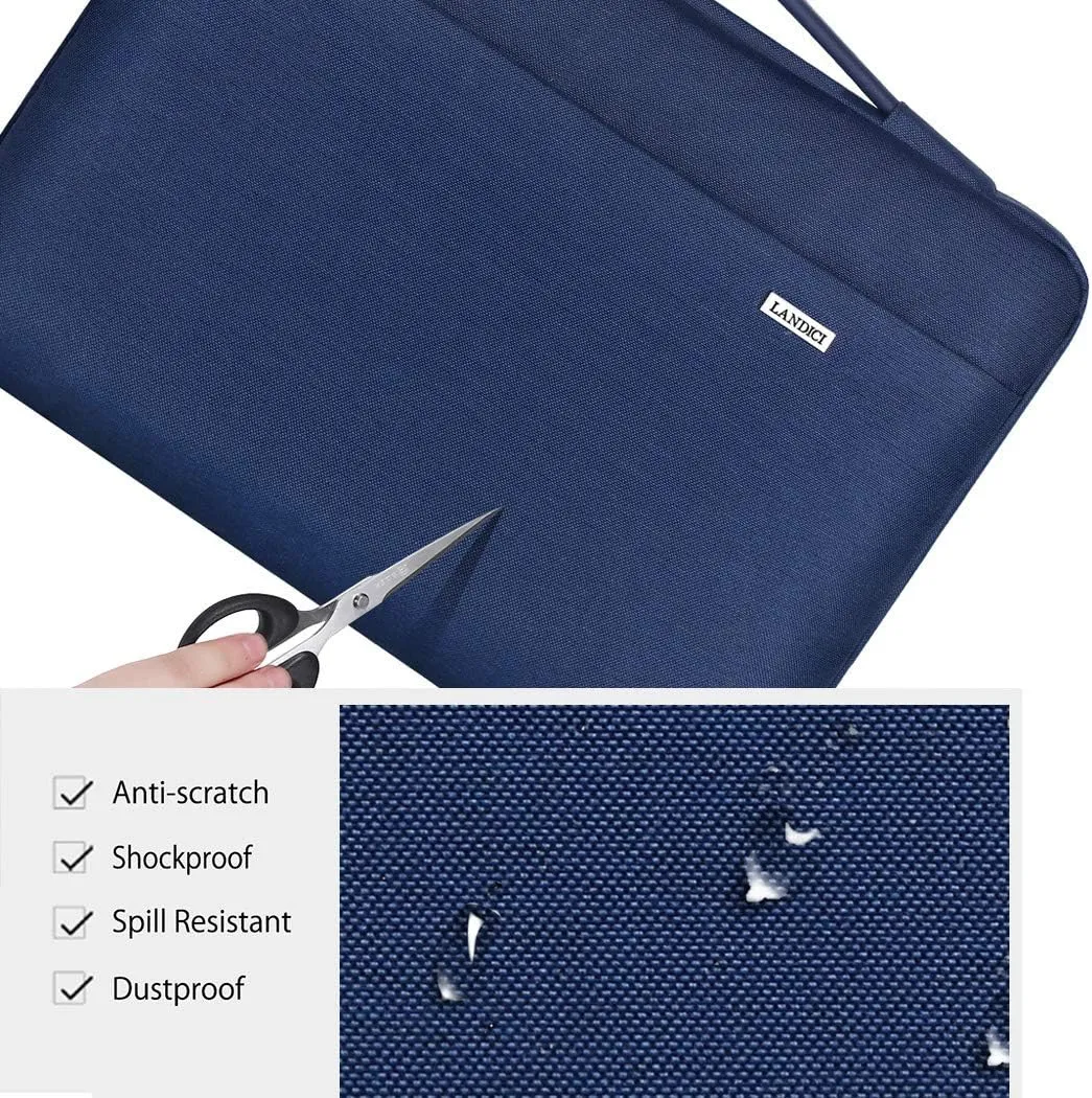 LANDICI Laptop Sleeve Carring Case 15.6 16 Inch,360°Protective Waterproof Computer Cover Bag Compatible with MacBook Air 15,MacBook Pro 15/16 2021,16 Inch Dell Lenovo HP Acer Samsung Notebook,Blue