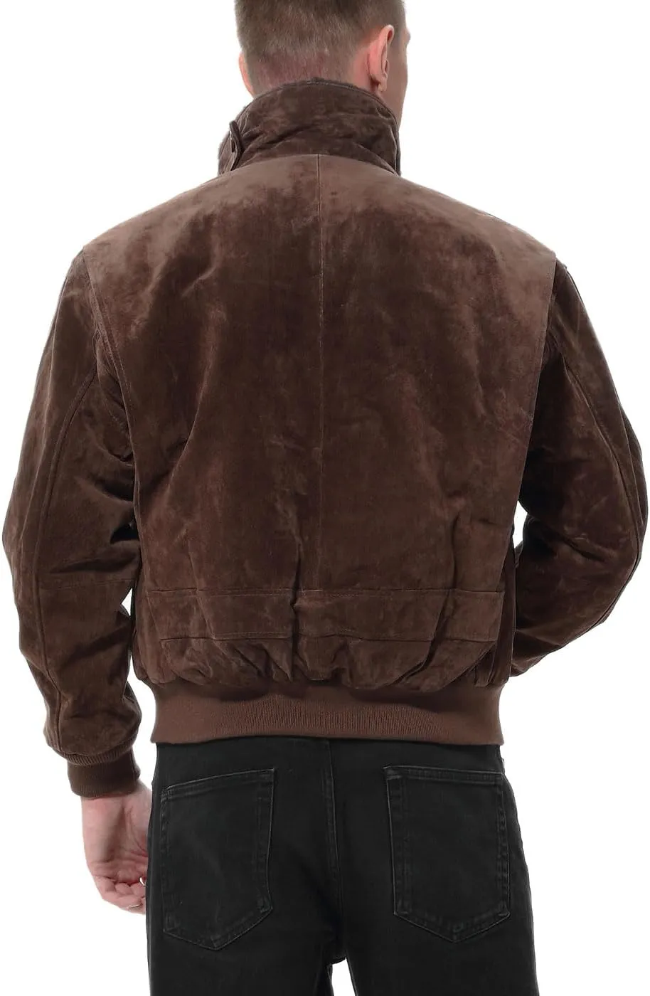 Landing Leathers Men Navy G-1 Leather Flight Bomber Jacket (Also available in Big & Tall)