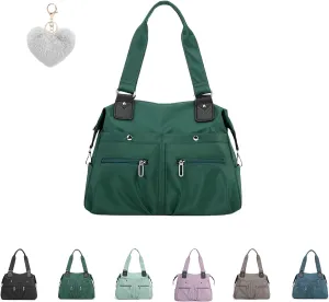 Langrents Nylon Tote Bag,Waterproof Large Capacity Multi Pocket Shoulder Bag, Crossbody Travel Bag For Women