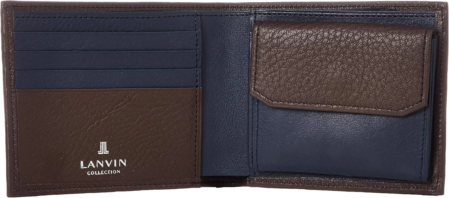 LANVIN COLLECTION(ランバンコレクション) Men's Deer Skin Fold Wallet with Coin Purse