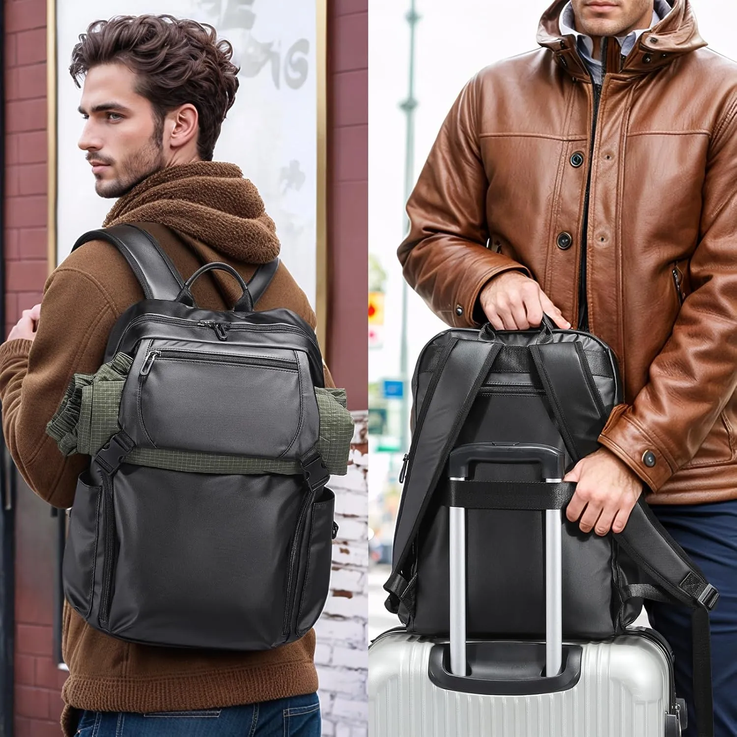 Laptop Backpack Airline Approved 30L for Men Women Fit 16 Inch Laptops Oxford Carry on Luggage Weekender Daypack for Travel Business Work (Black)