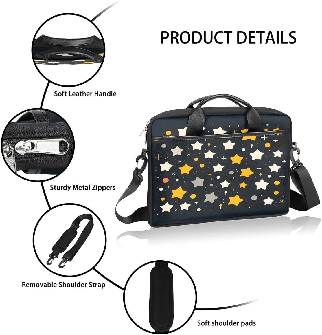 Laptop Shoulder Bag Computer Bag 13-15 Inches Laptop Carrying Case with Shoulder Strap for Women Men