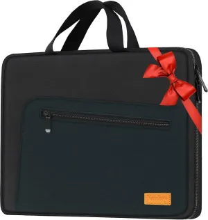 Laptop Sleeve 15.6 Inch,Slim Durable Notebook Computer Protection Case Business Briefcase Handle Bag Compatible with 14 15 15.6 inch MacBook Pro HP Dell Acer Asus Chromebook Computer (Black/Blue)
